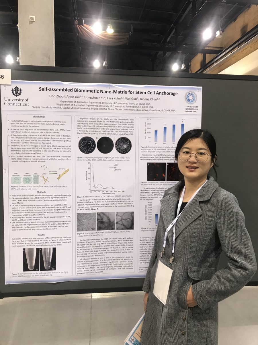 Dr. Libo Zhou, our postdoc, attended ORS 2020 standing next to her poster