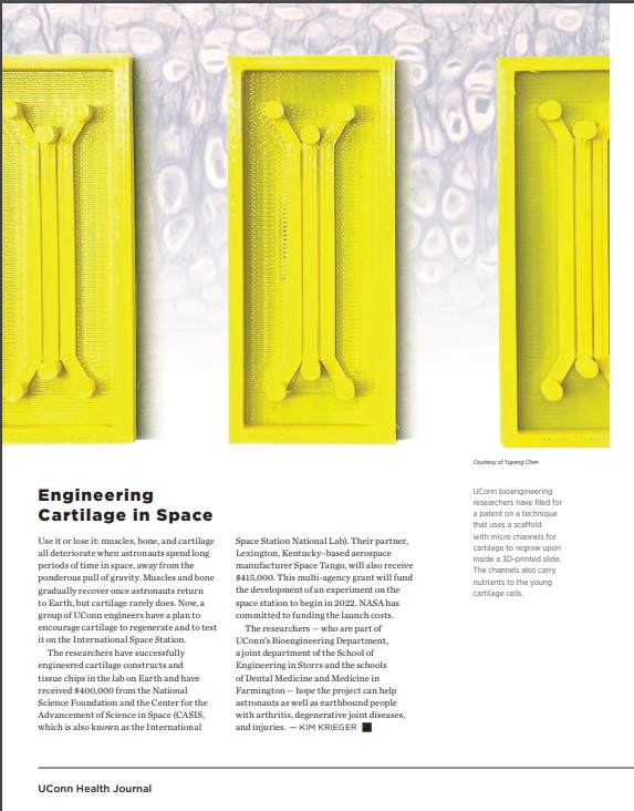 page sample of an article from uconn health spring 2021